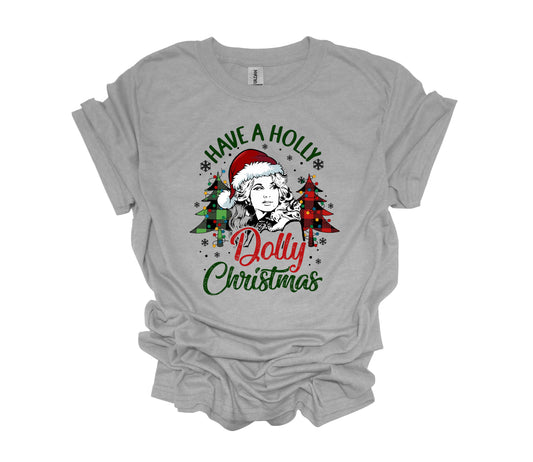 Christmas Design, Dolly Parton, Have A Holly Dolly Christmas, Dolly With Santa Hat, Unisex Shirt