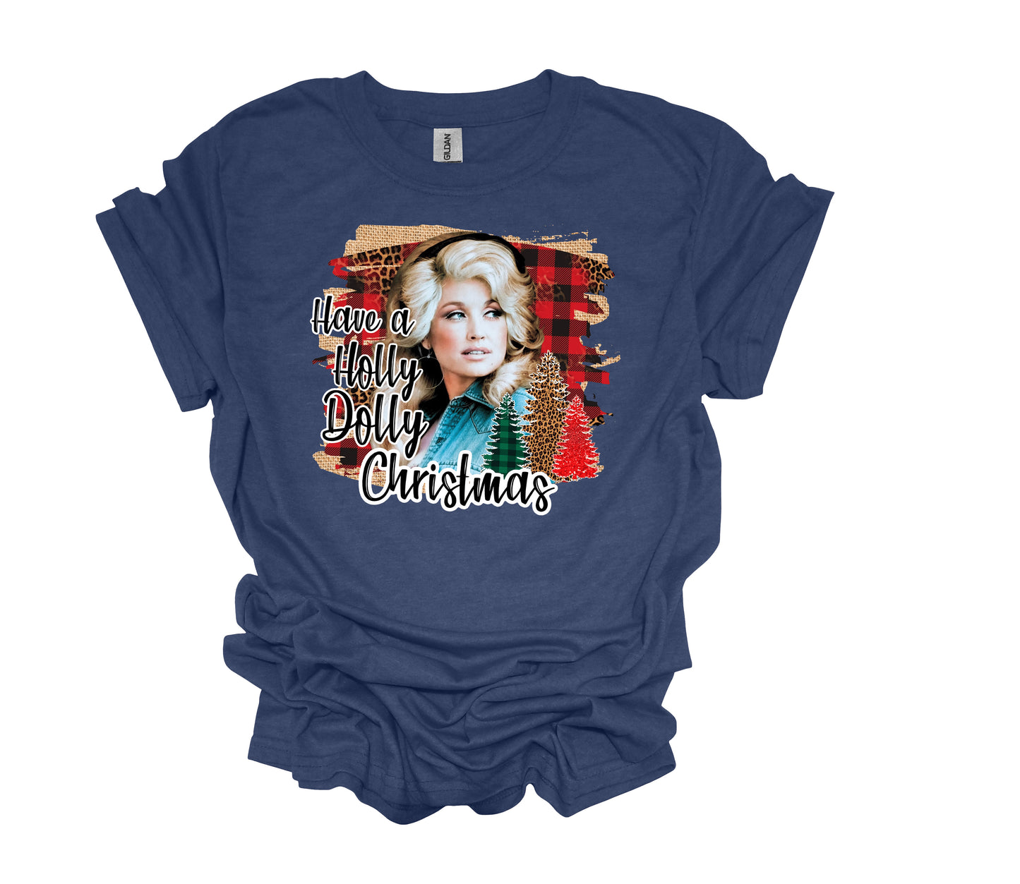 Christmas Design, Dolly Parton, Have A Holly Dolly Christmas, Plaid Background, Unisex Shirt