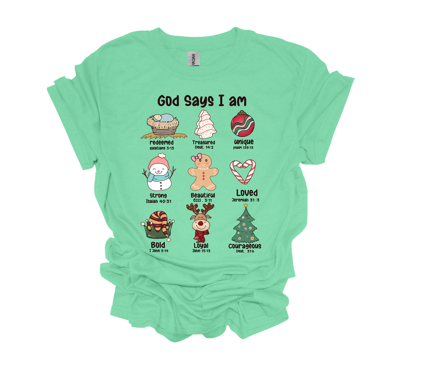 Christmas Design, God Says I Am, Christian Shirt, Religious Christmas, Unisex Shirt