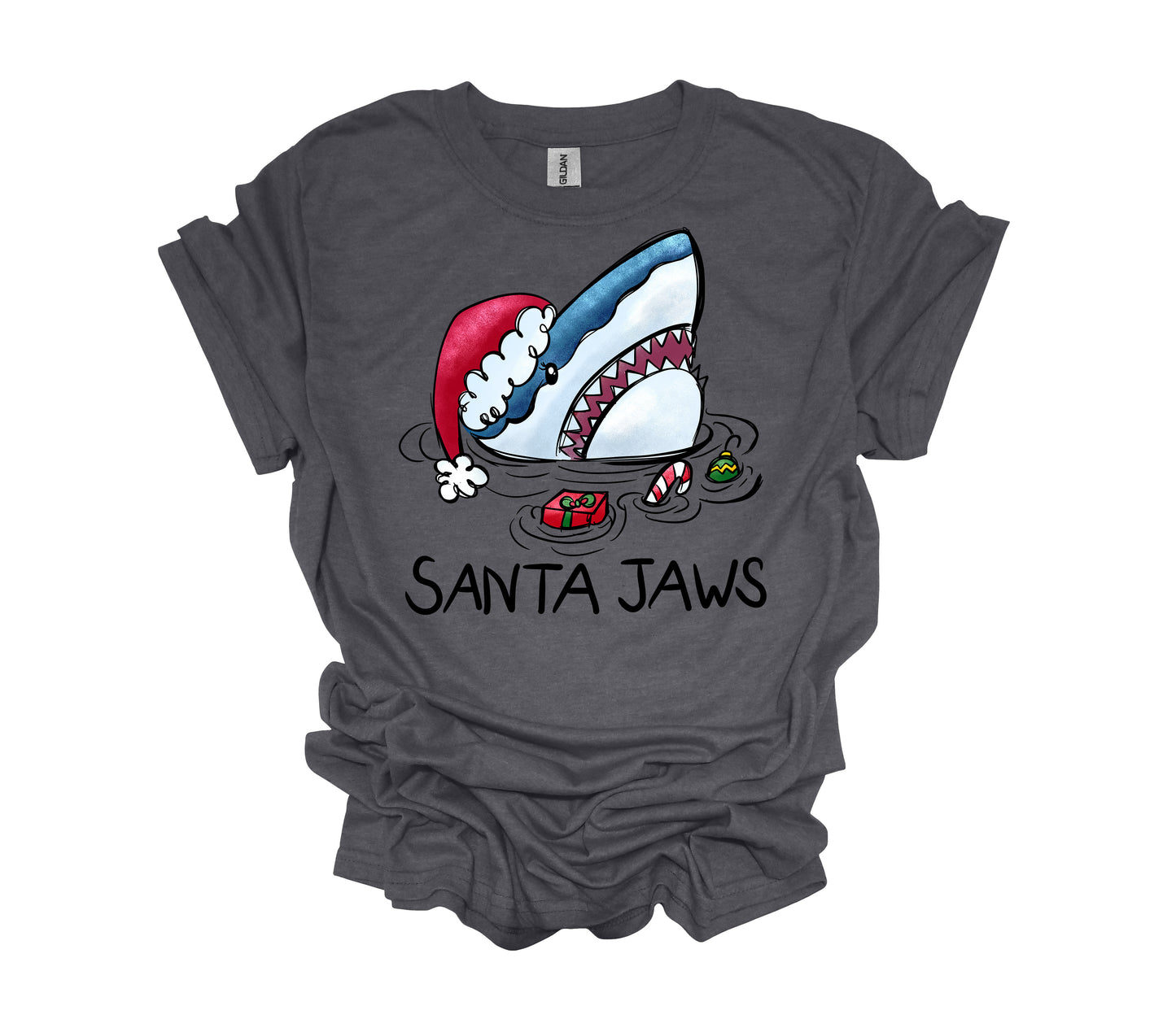 Christmas Design, Santa Jaws, Shark Christmas Shirt, Shark Lover, Unisex Shirt