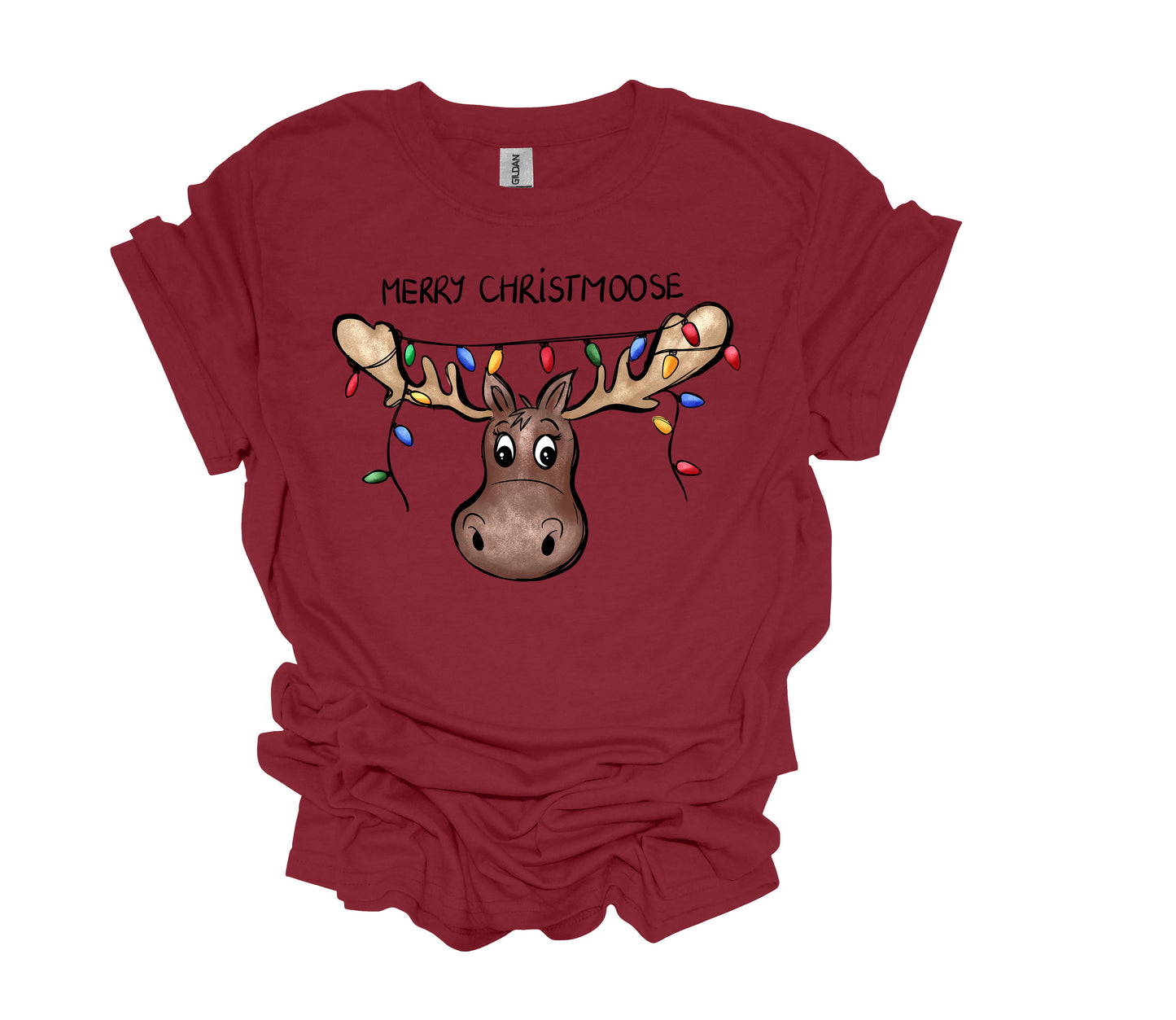 Christmas Design, Merry Christmoose, Christmas Moose Tangled In Lights, Unisex Shirt