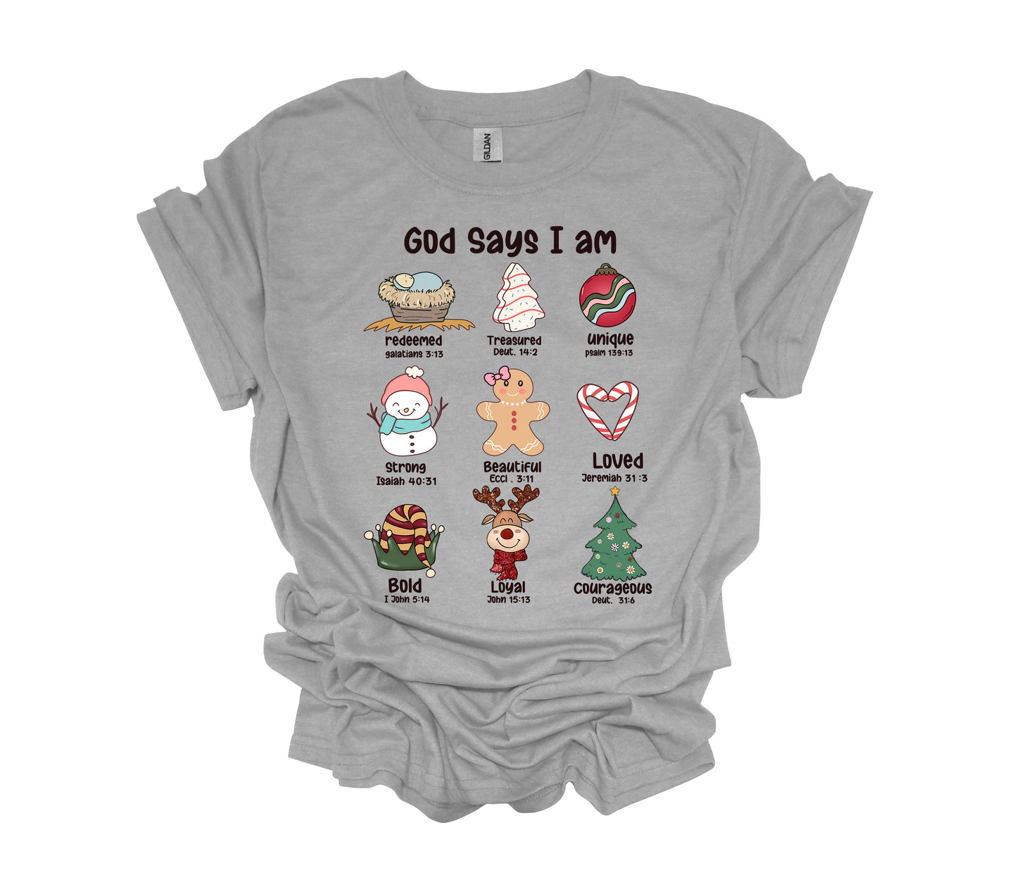 Christmas Design, God Says I Am, Christian Shirt, Religious Christmas, Unisex Shirt