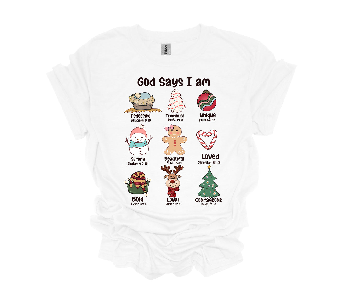 Christmas Design, God Says I Am, Christian Shirt, Religious Christmas, Unisex Shirt