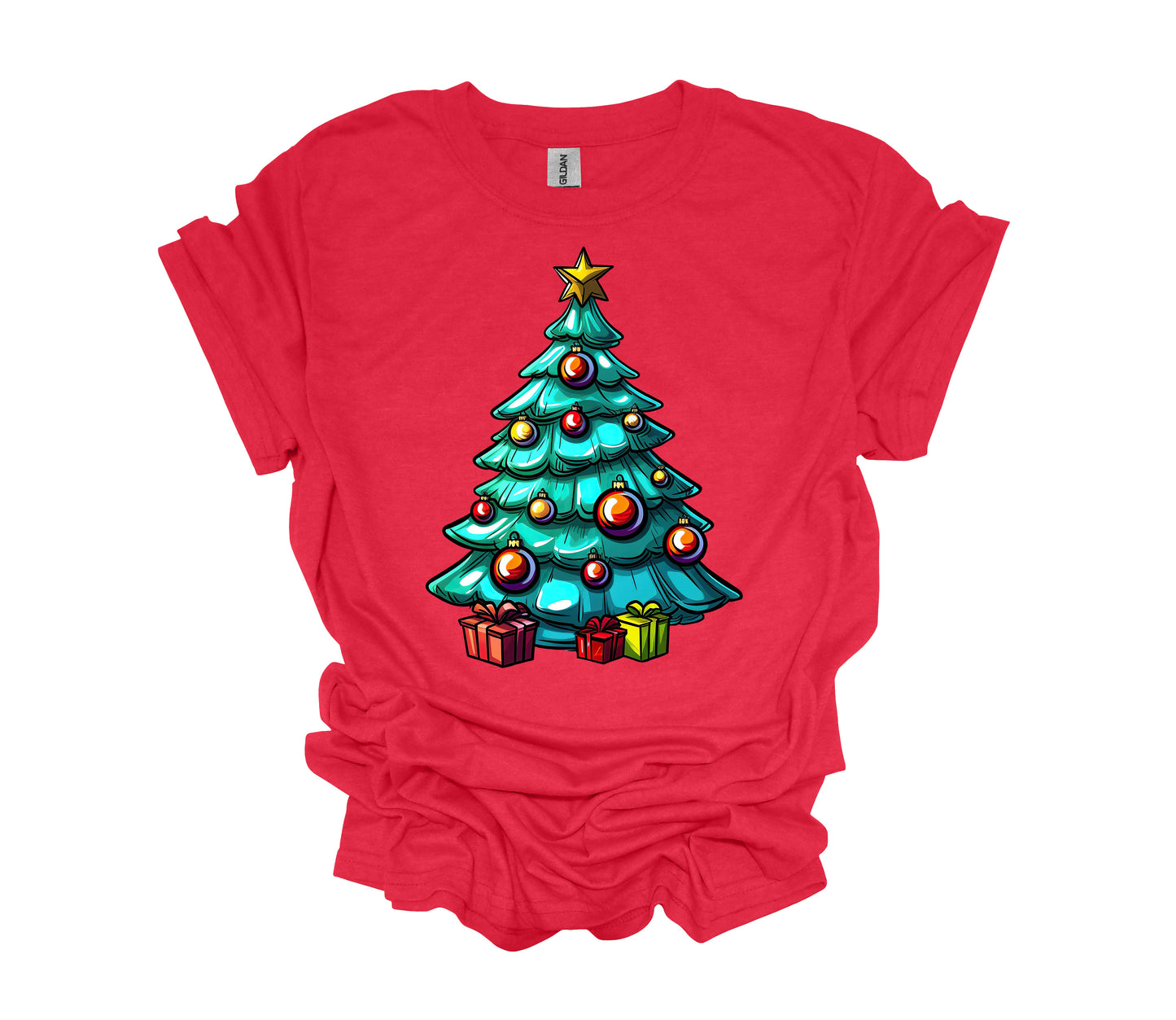 Christmas Design, Cute Christmas Tree With Ornaments, Holiday Shirt, Unisex Shirt