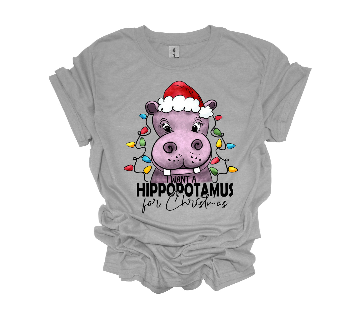 Christmas Design, I Want A Hippopotamus For Christmas, Hippo Shirt, Unisex Shirt