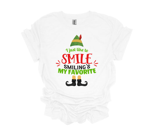 Christmas Design, I Just Like To Smile Smiling Is My Favorite, Elf Shirt, Unisex Shirt