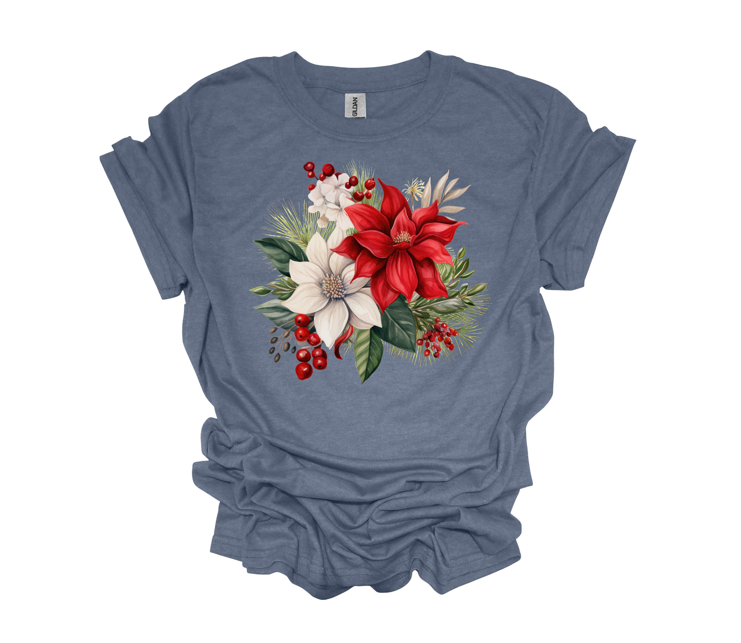 Christmas Design, Christmas Poinsettias, Christmas Flowers, Unisex Shirt