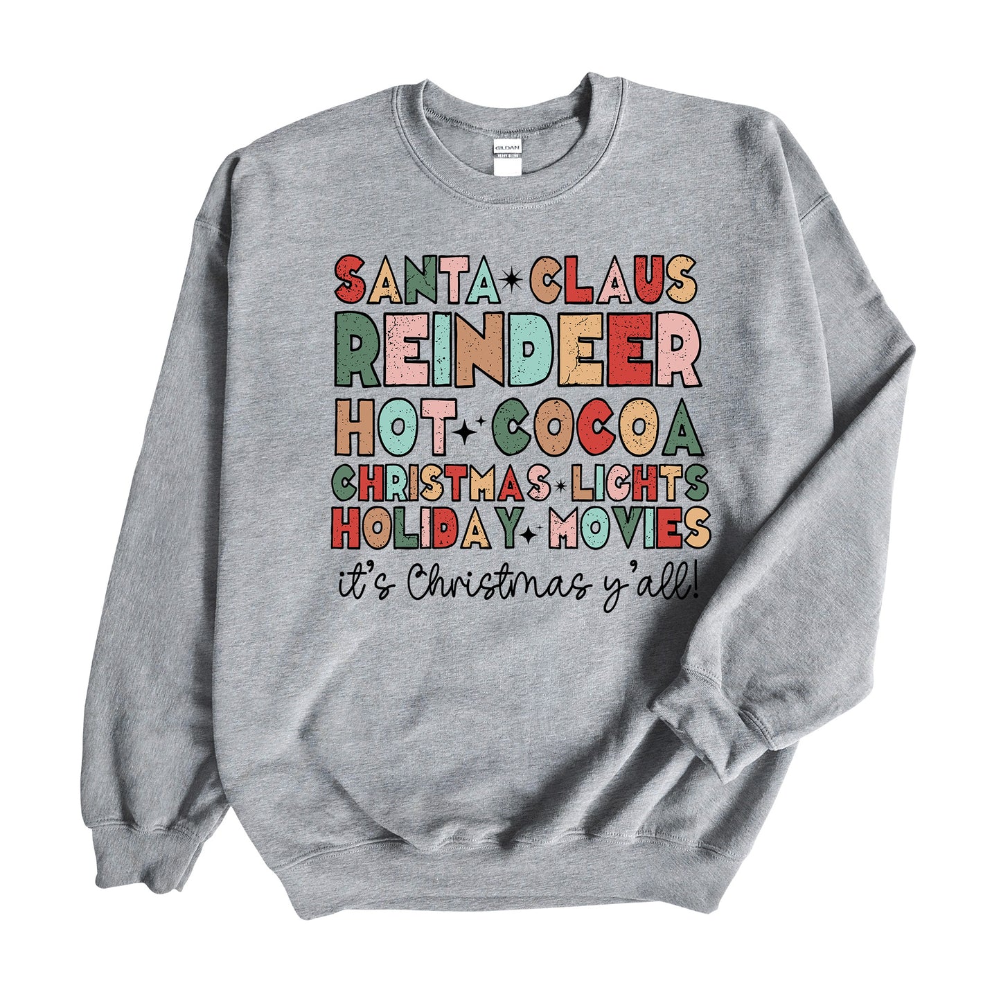 Christmas Design, Santa Claus Reindeer Hot Cocoa Christmas Lights, Unisex Sweatshirt