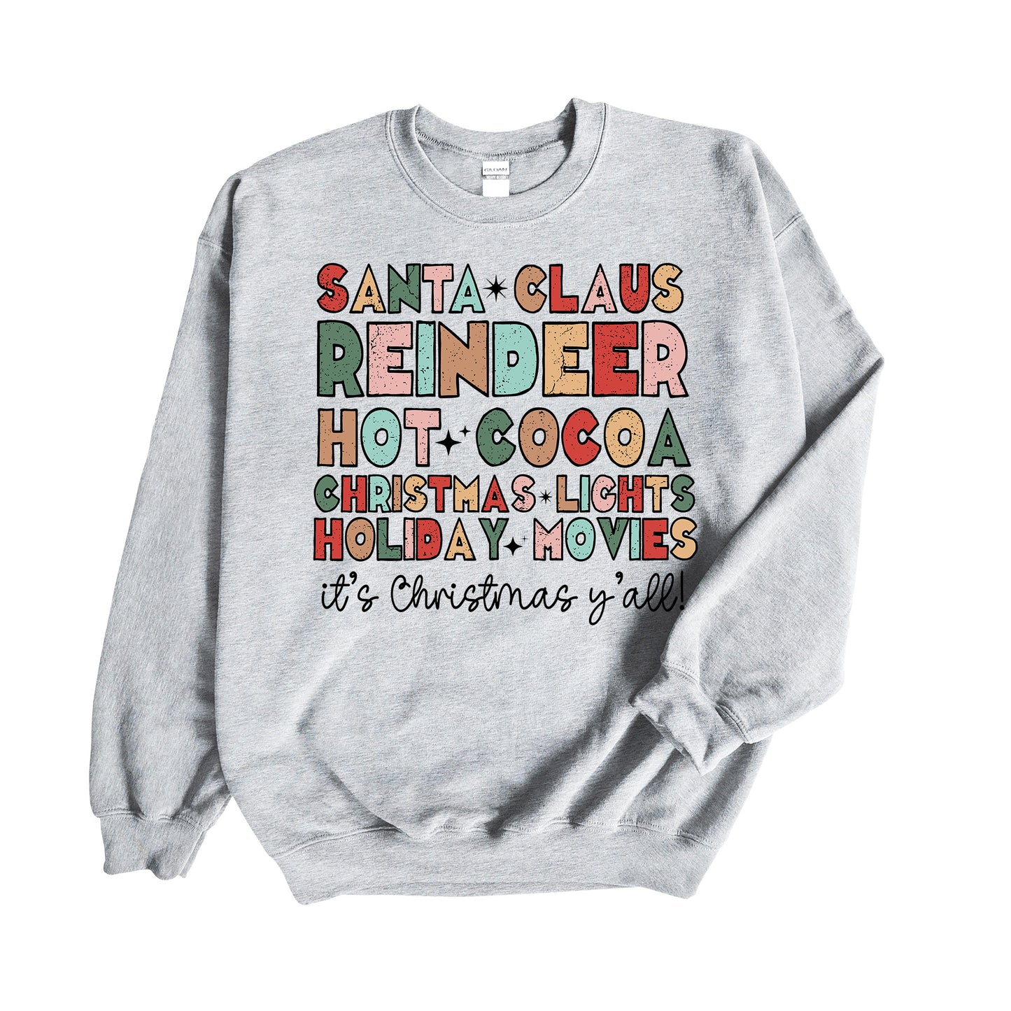 Christmas Design, Santa Claus Reindeer Hot Cocoa Christmas Lights, Unisex Sweatshirt