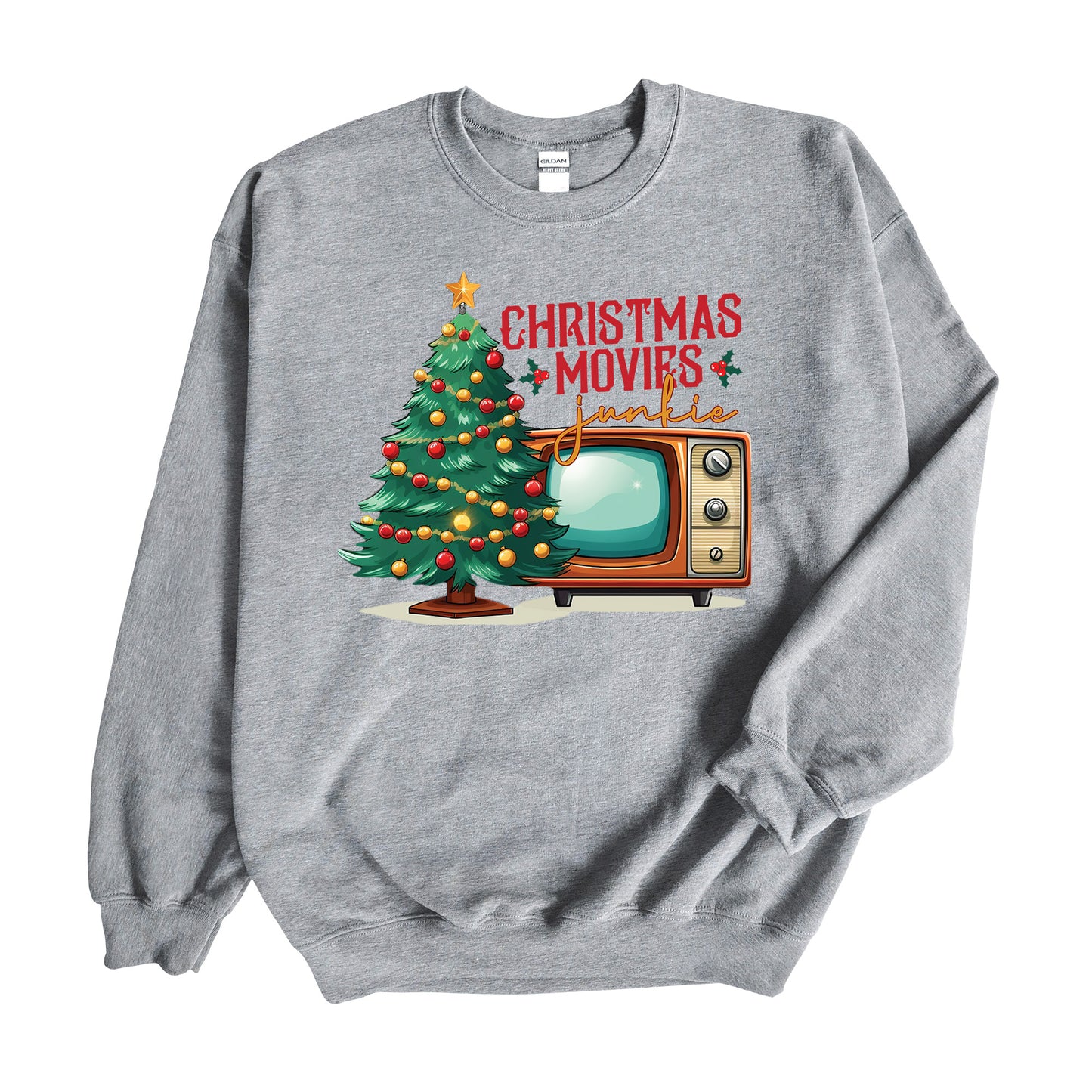 Christmas Design, Christmas Movies Junkie, Unisex Sweatshirt