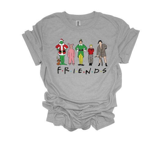 Christmas Design, Friends, Holiday Movie Shirt, Sweatshirt Or Tee Shirt, Sport Gray