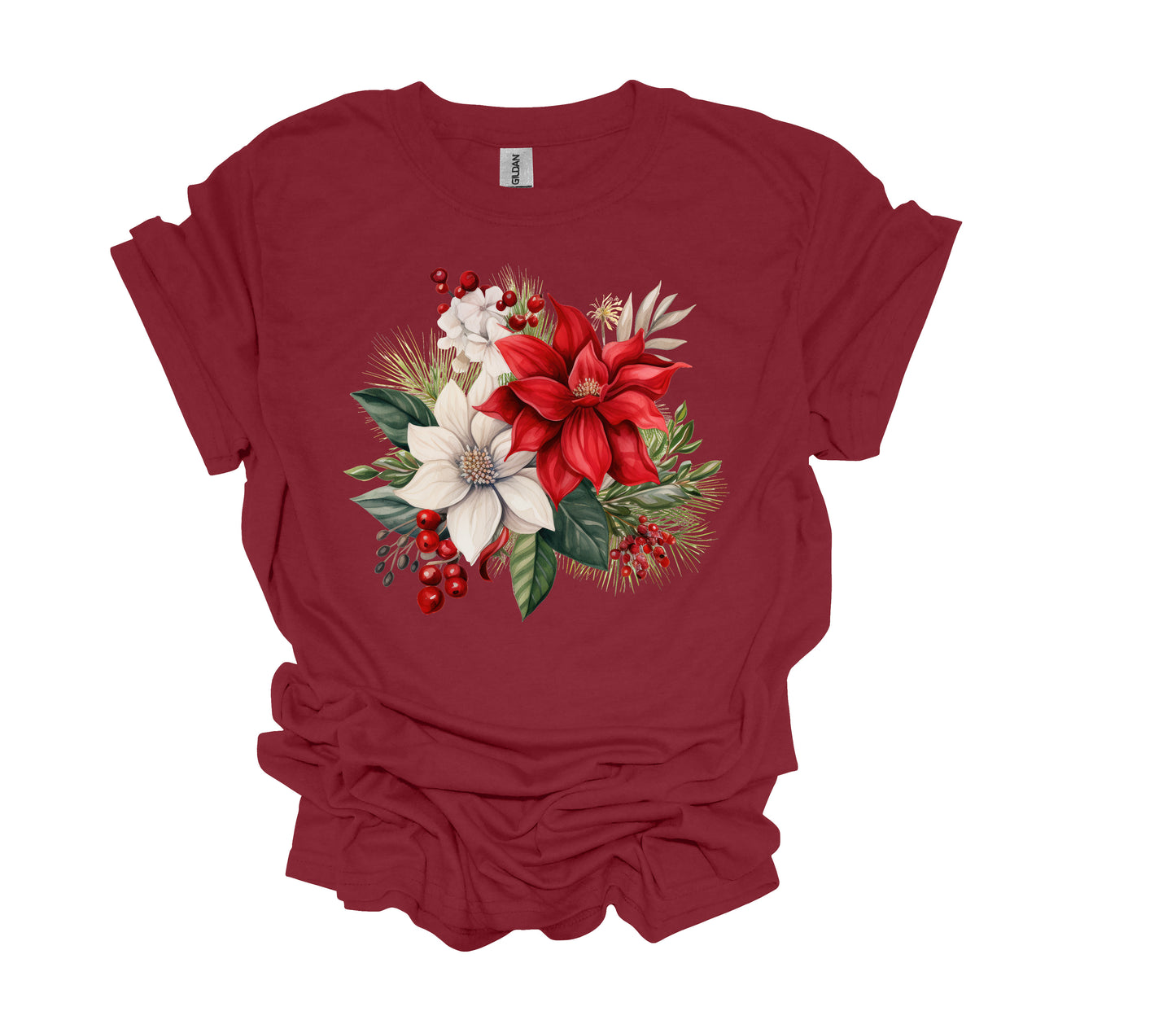 Christmas Design, Christmas Poinsettias, Christmas Flowers, Unisex Shirt