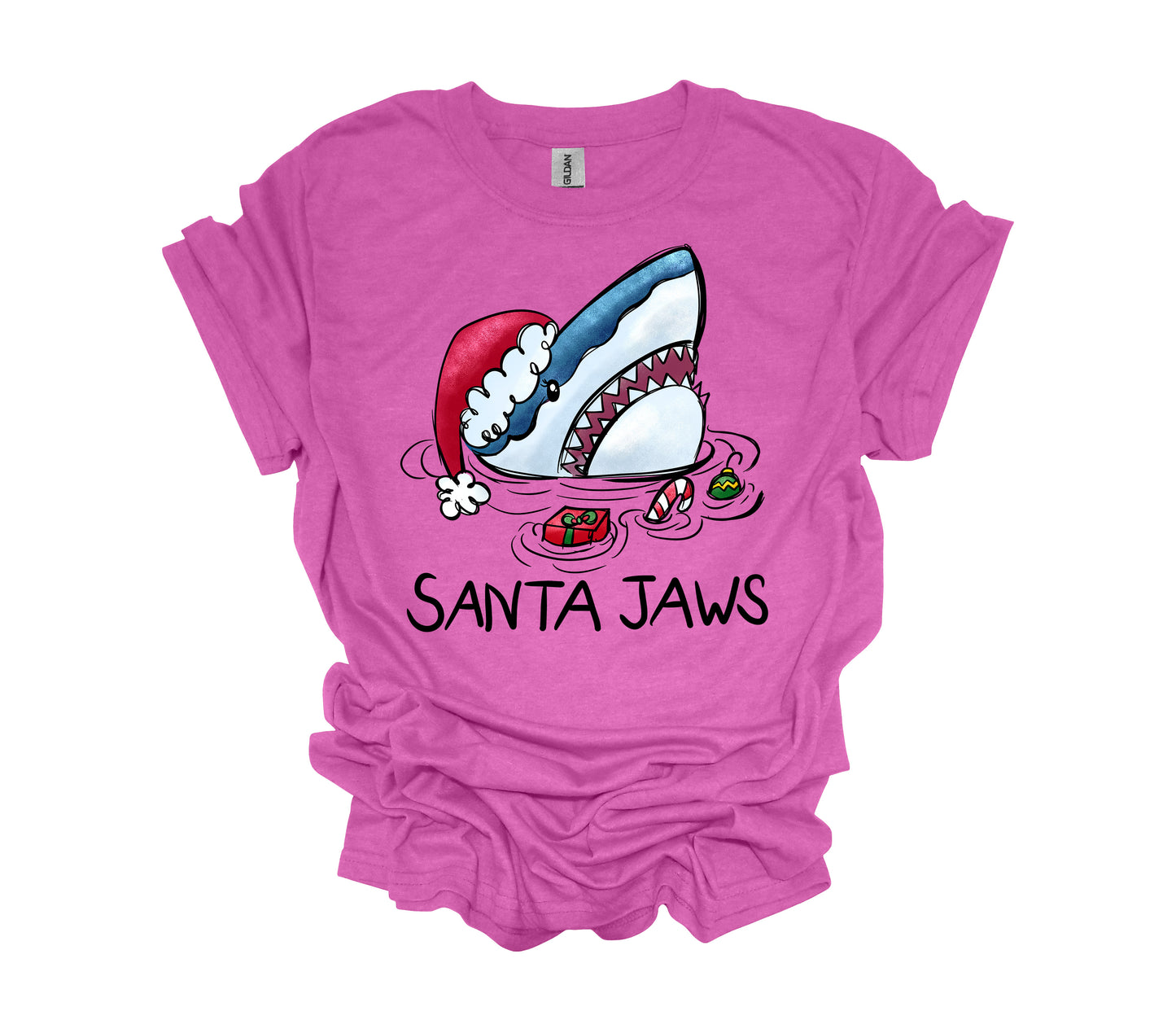 Christmas Design, Santa Jaws, Shark Christmas Shirt, Shark Lover, Unisex Shirt