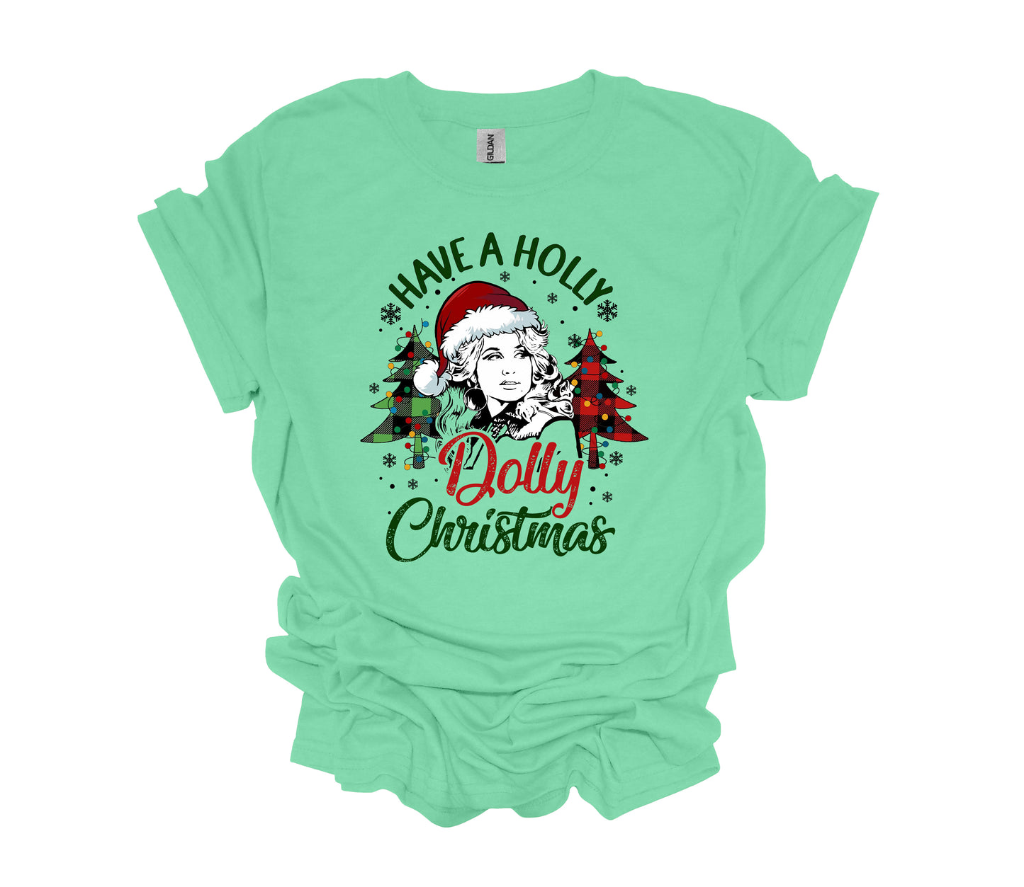 Christmas Design, Dolly Parton, Have A Holly Dolly Christmas, Dolly With Santa Hat, Unisex Shirt