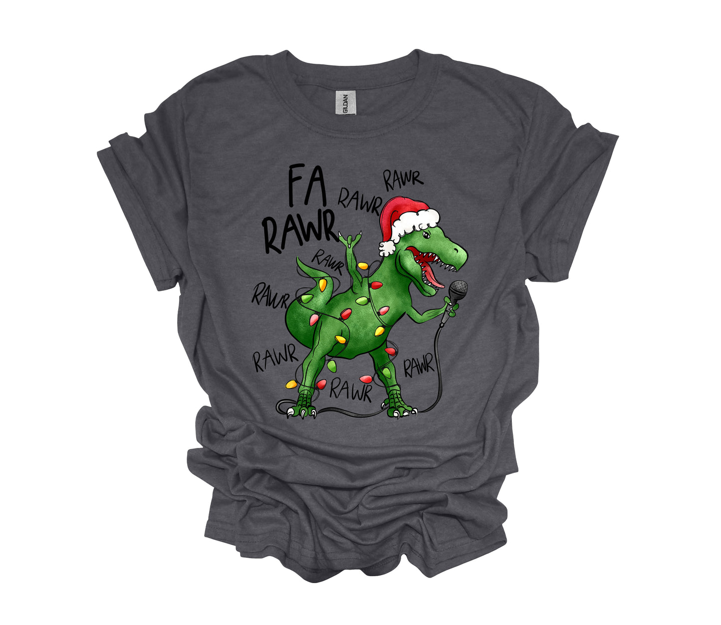 Christmas Design, Fa Rawr, T-Rex Christmas, Dinosaur Shirt, Unisex Shirt