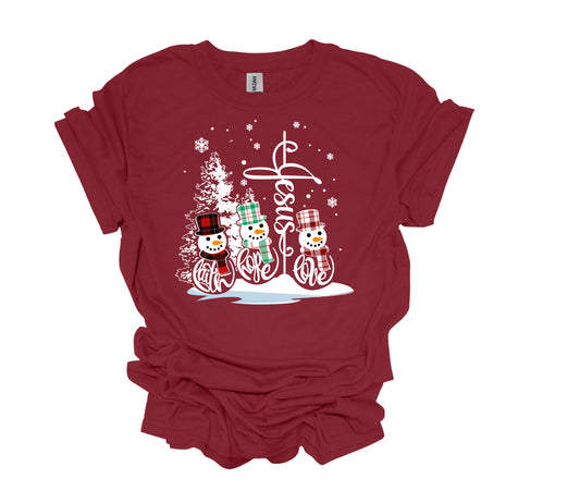 Christmas Design, Faith Hope Love, Jesus, Snowman, Religious Shirt, Christian Christmas, Unisex Shirt