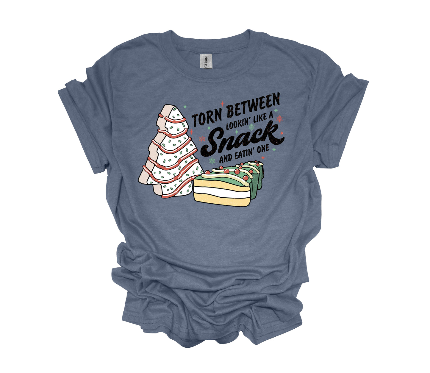 Christmas Design, Torn Between Lookin Like A Snack And Eating' One, Tree Cake, Unisex Shirt