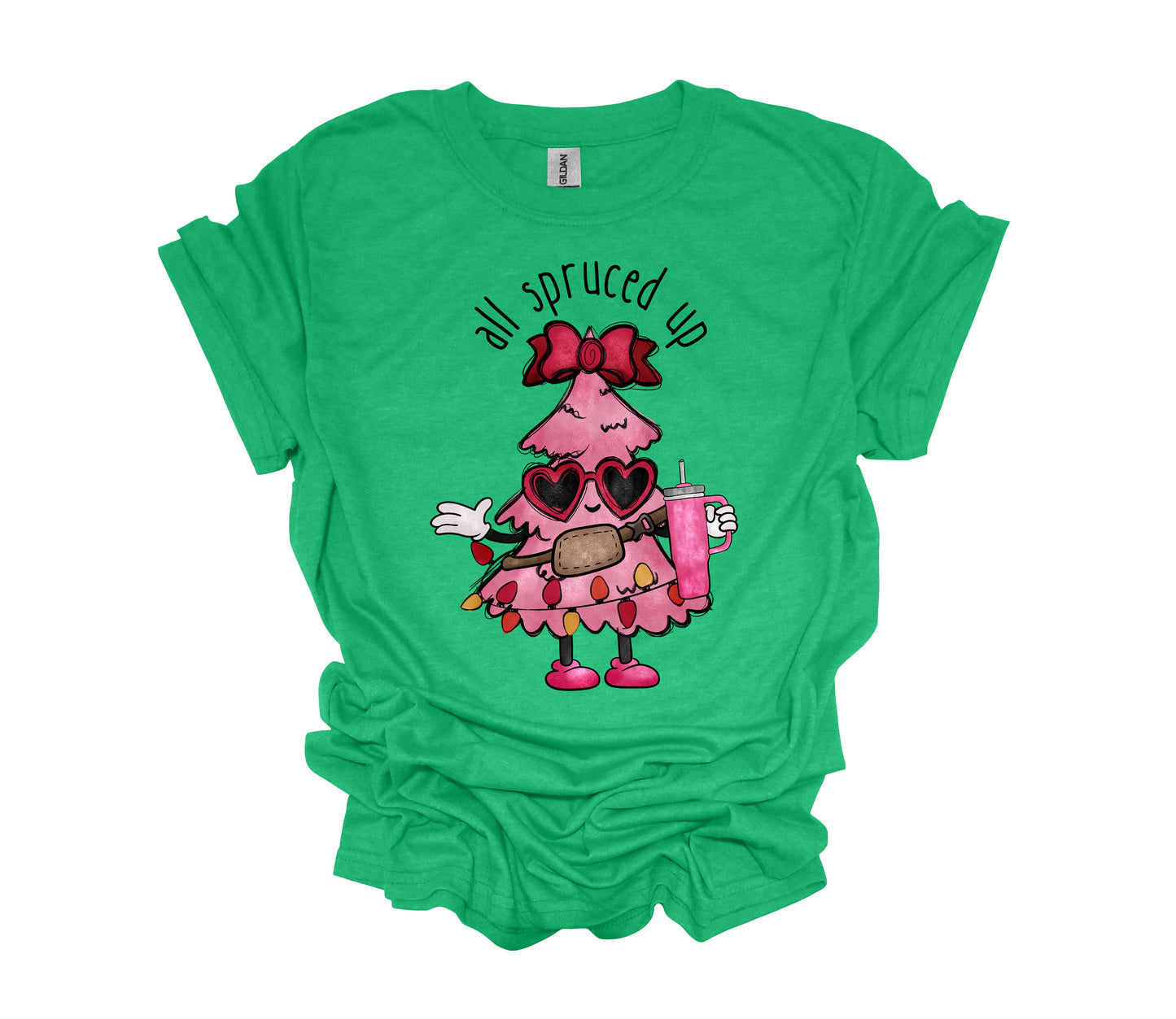 Christmas Design, All Spruced Up, Pink Christmas Tree, Stanley Cup, Unisex Shirt