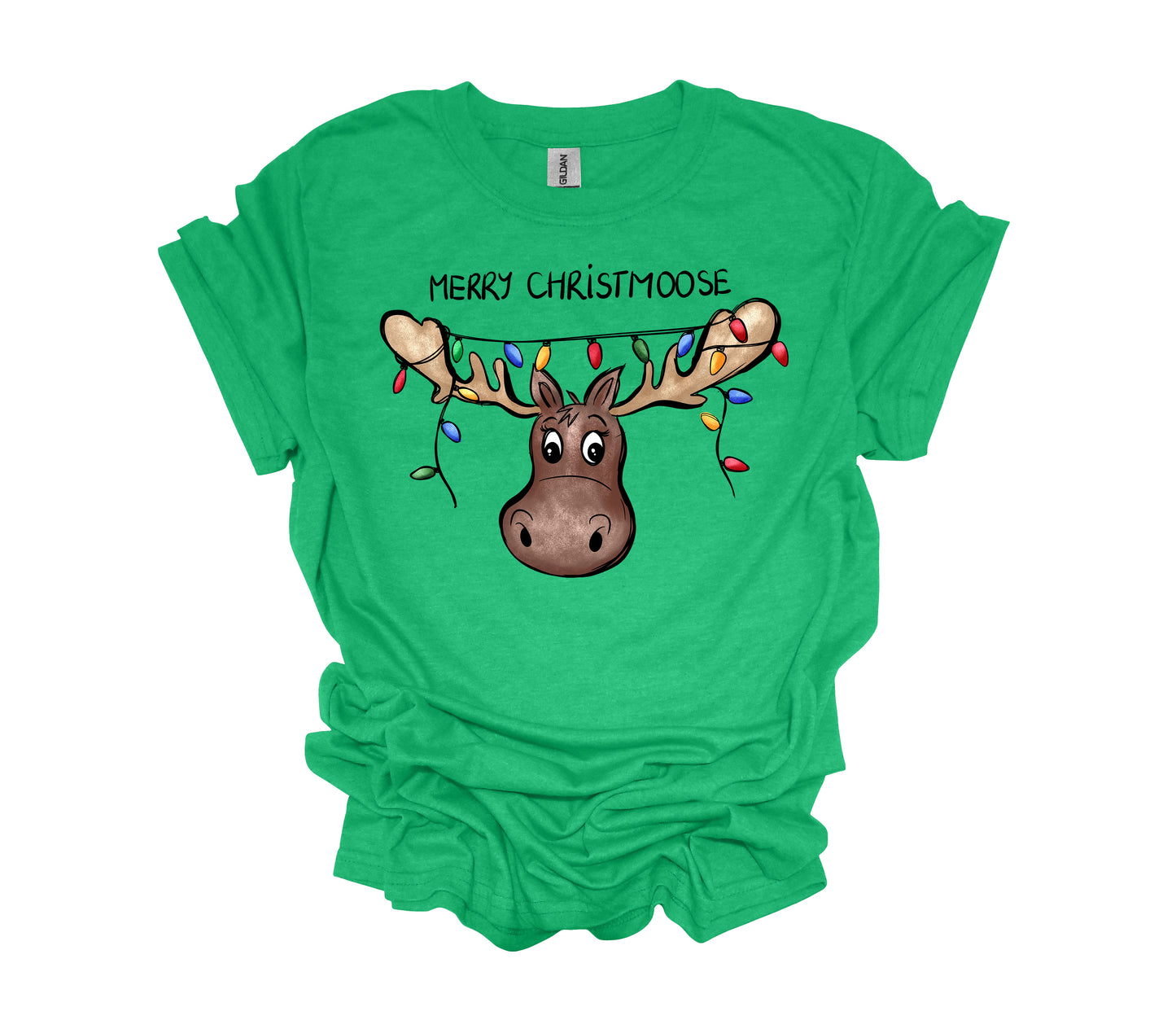 Christmas Design, Merry Christmoose, Christmas Moose Tangled In Lights, Unisex Shirt