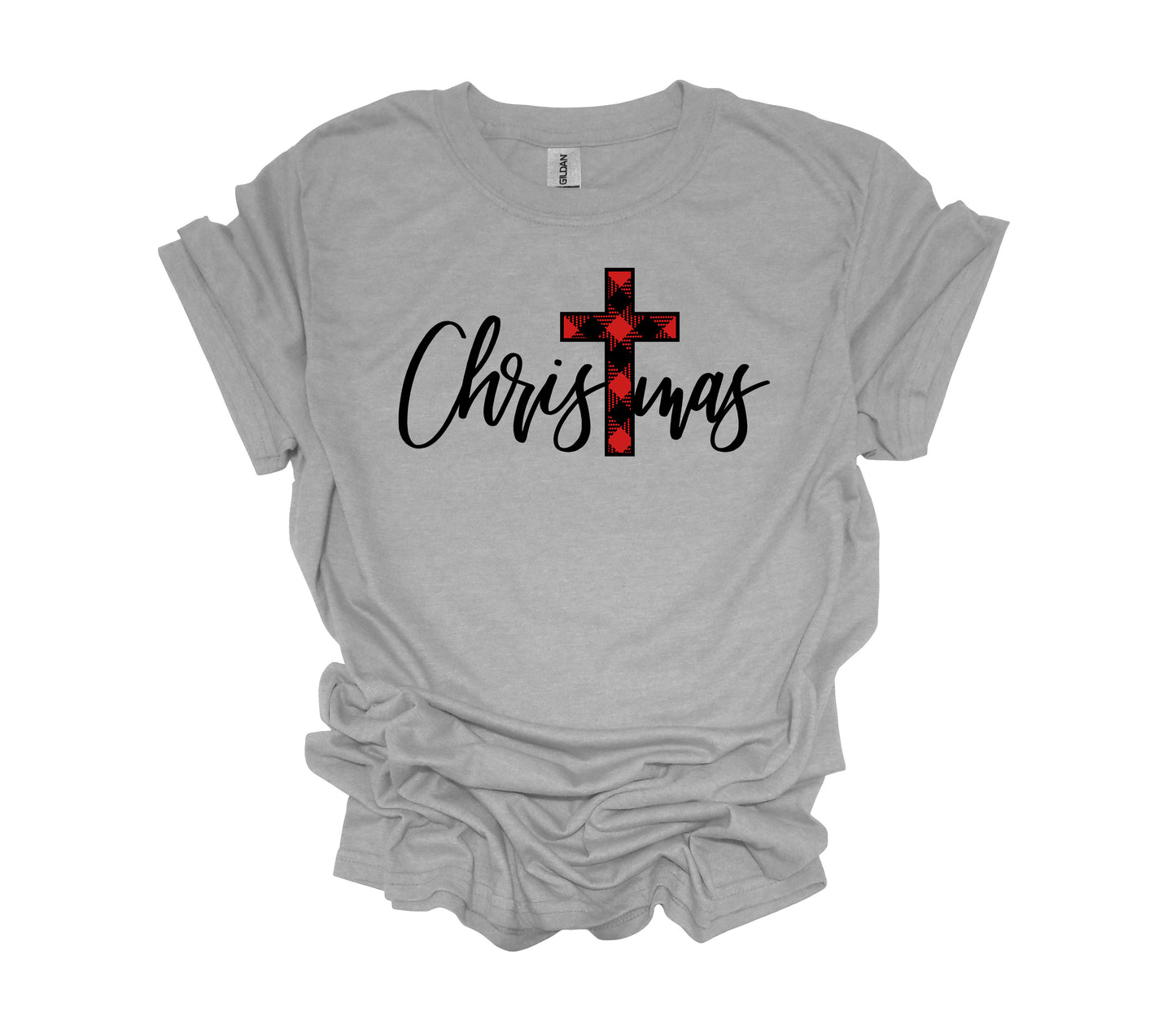 Christmas Design, Christmas, Plaid Cross, Religious Christmas Shirt, Unisex Shirt