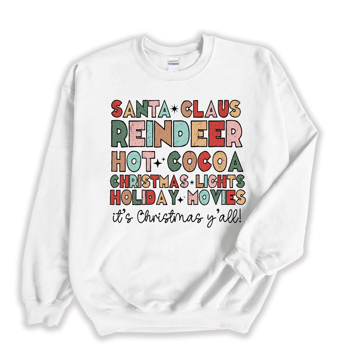 Christmas Design, Santa Claus Reindeer Hot Cocoa Christmas Lights, Unisex Sweatshirt