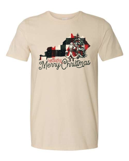 Christmas Design, Kentucky Merry Christmas, Santa Claus, Plaid Christmas, Unisex Shirt