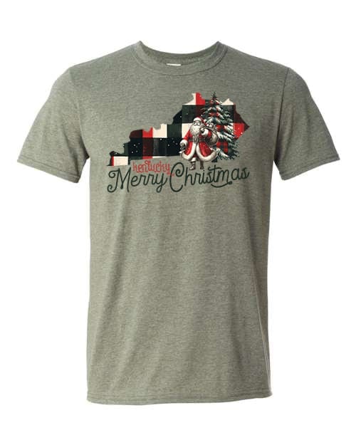 Christmas Design, Kentucky Merry Christmas, Santa Claus, Plaid Christmas, Unisex Shirt