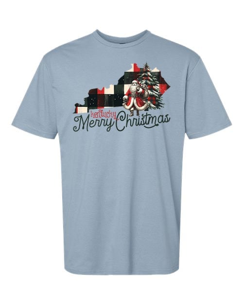 Christmas Design, Kentucky Merry Christmas, Santa Claus, Plaid Christmas, Unisex Shirt